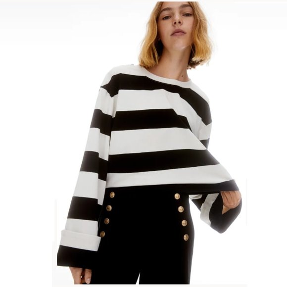 H&M black sailor wide leg pants M - Picture 3 of 6